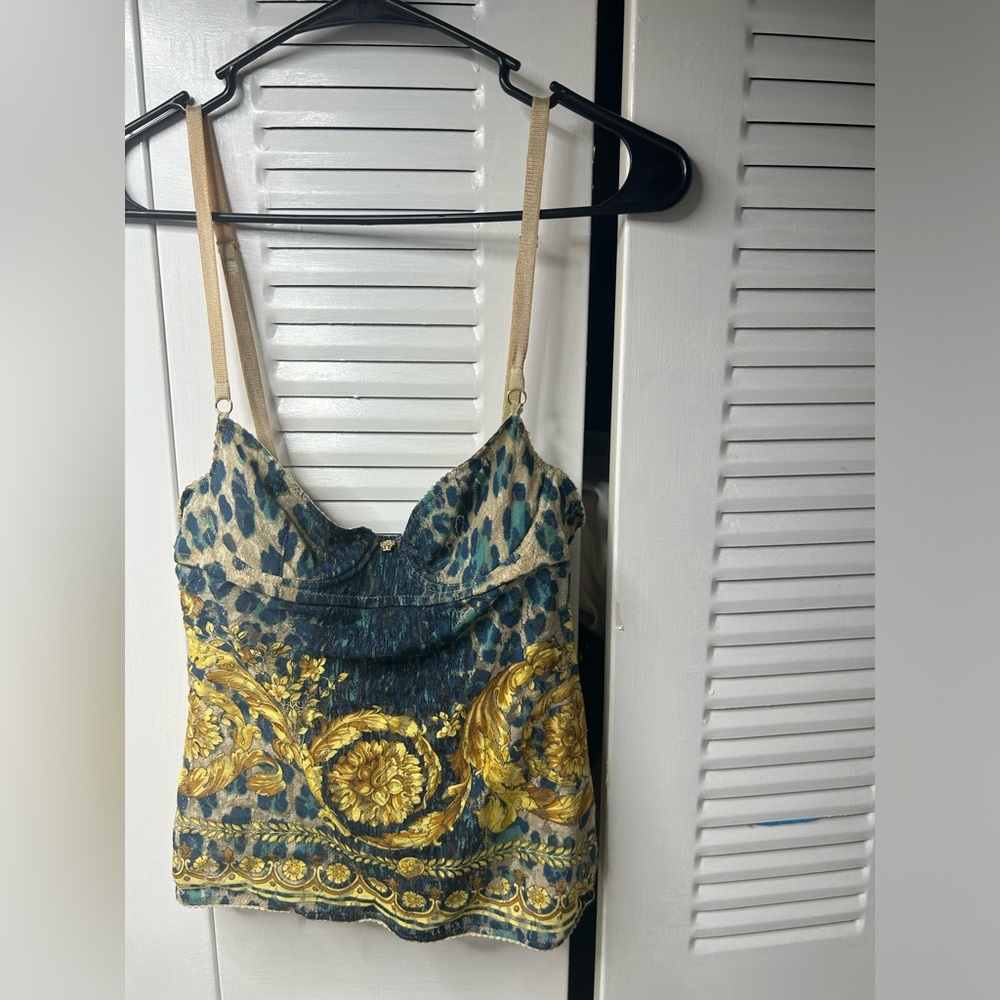 Versace graphic spaghetti strap top